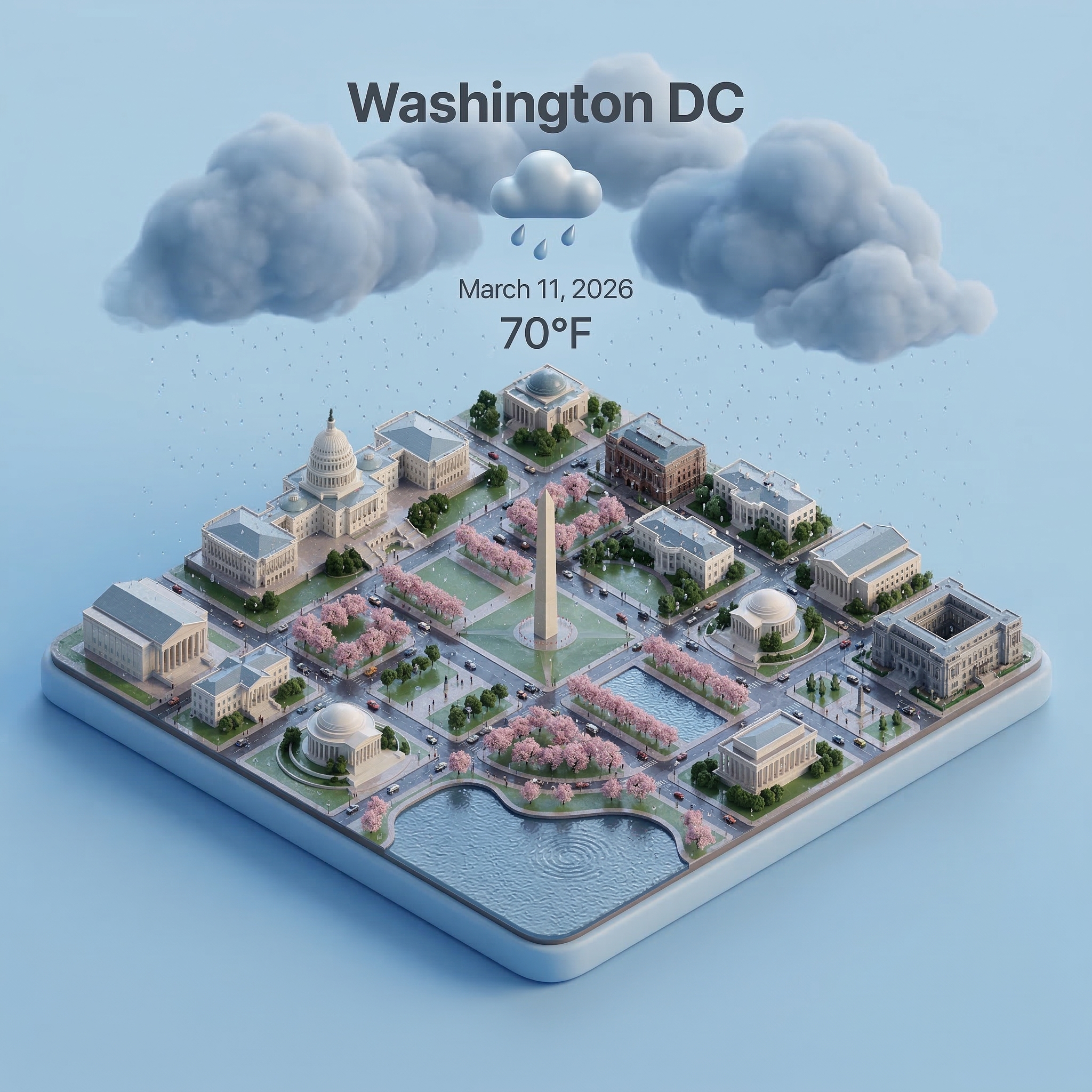 Create 3D Miniature City Weather image using Nano Banana Pro Prompt 