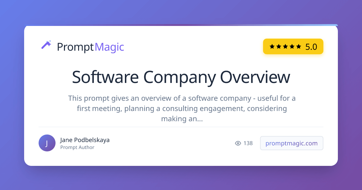 Software Company Overview