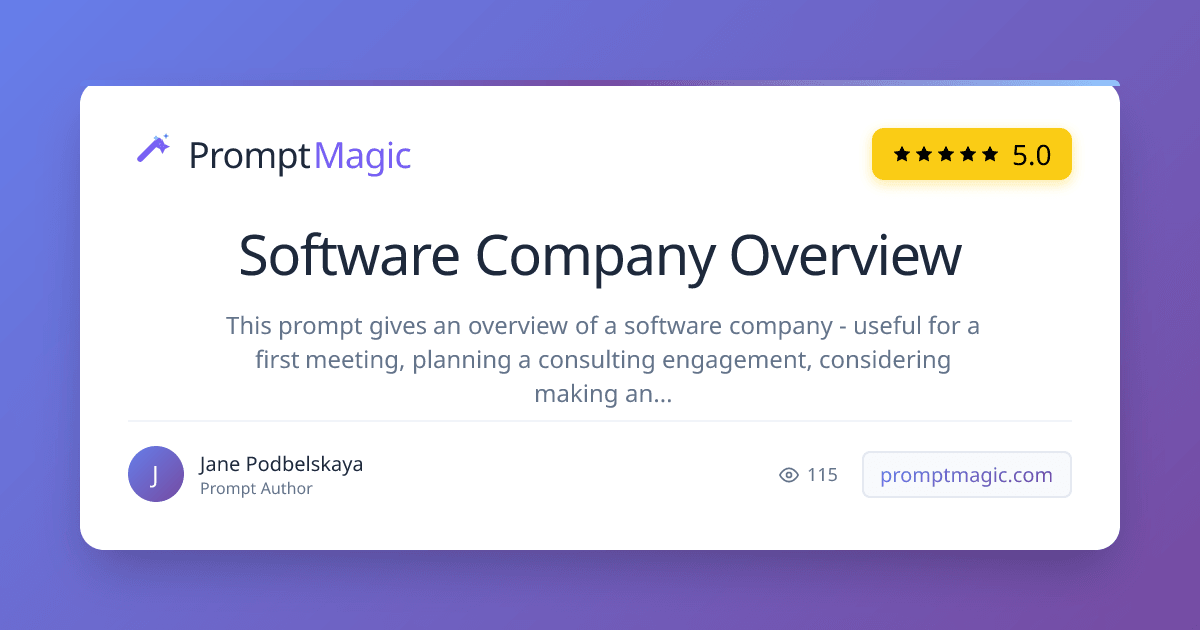 Software Company Overview