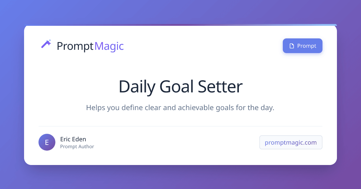 Daily Goal Setter