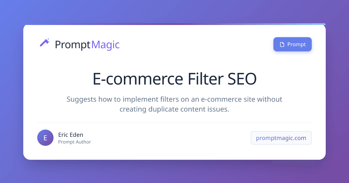 E-commerce Filter SEO