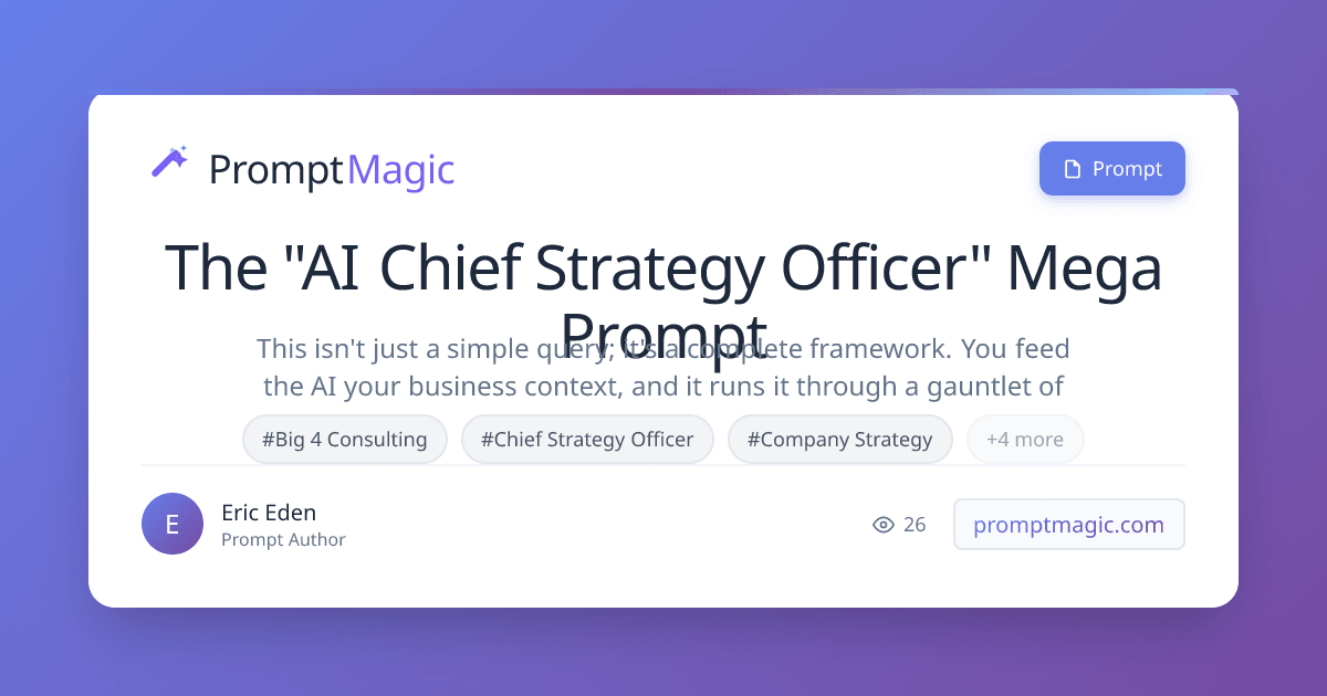 The "AI Chief Strategy Officer" Mega Prompt