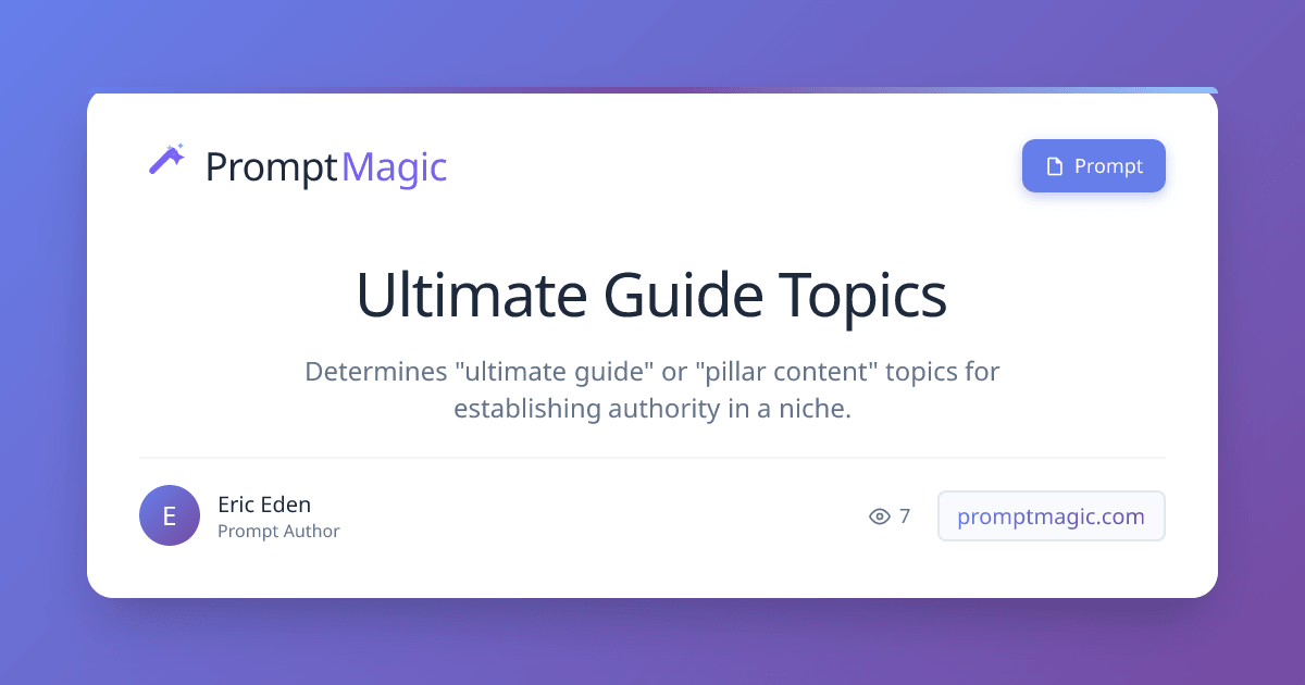 Ultimate Guide Topics