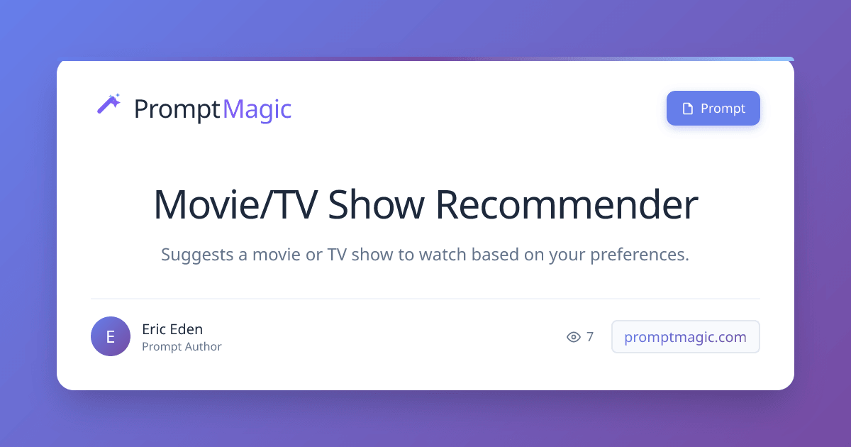 Movie/TV Show Recommender