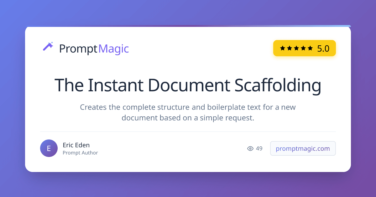 The Instant Document Scaffolding