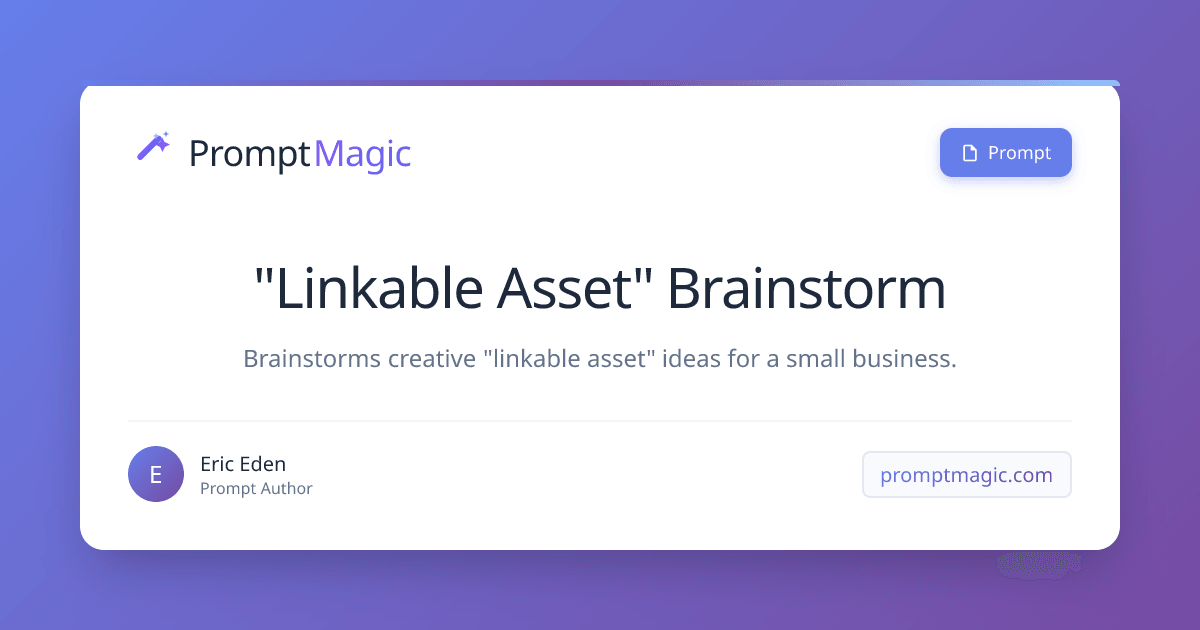 "Linkable Asset" Brainstorm
