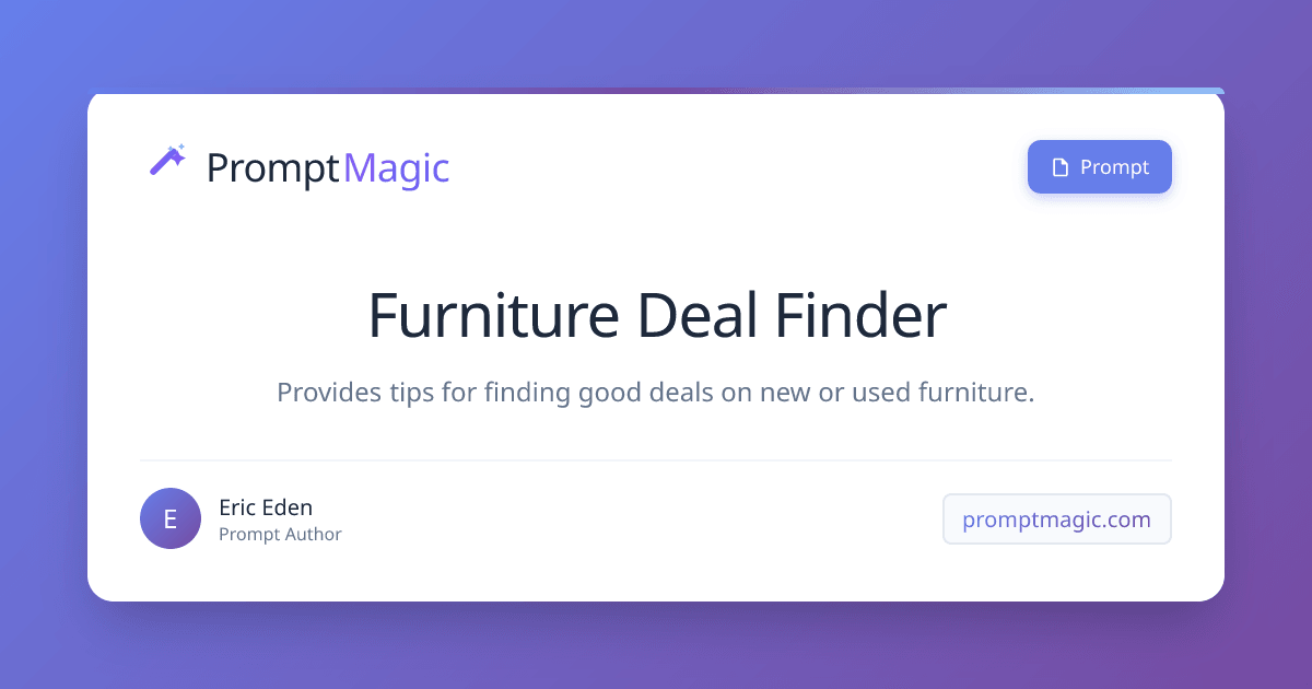 Furniture Deal Finder