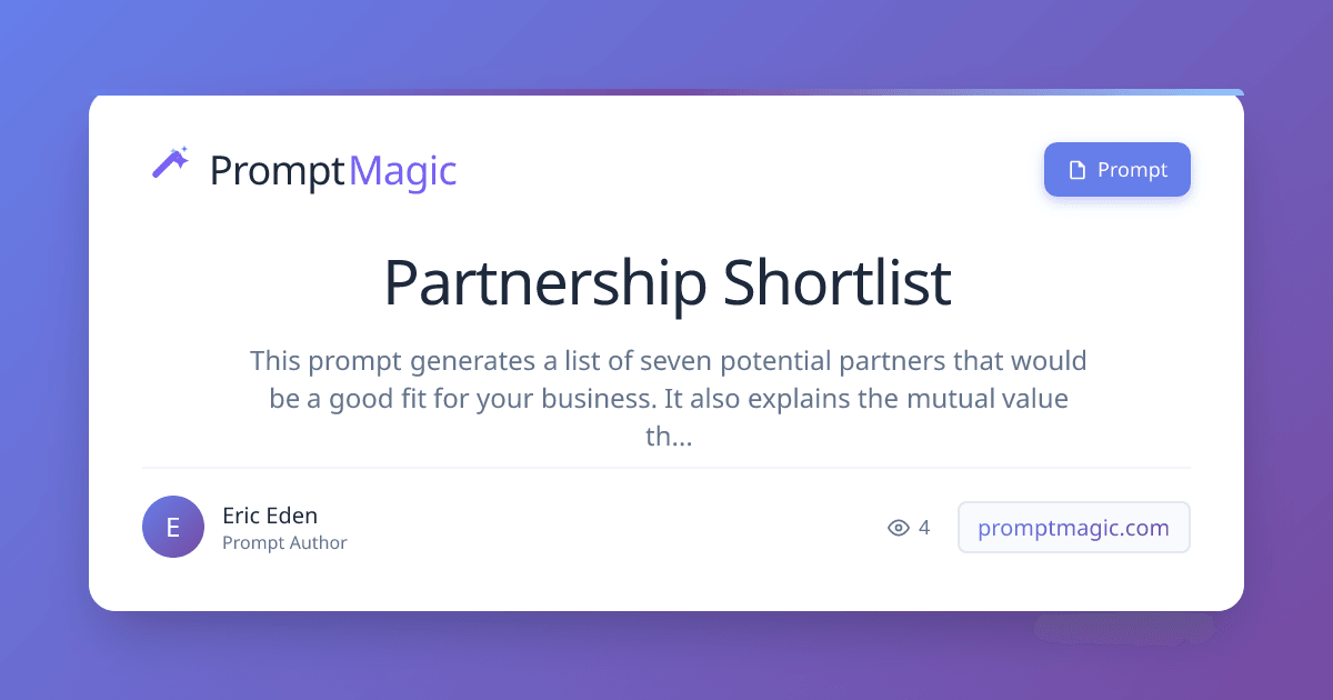 Partnership Shortlist