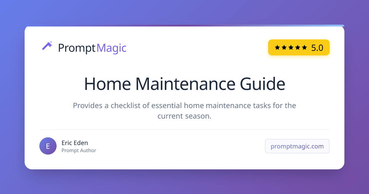 Home Maintenance Guide