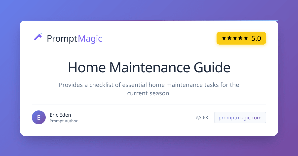 Home Maintenance Guide