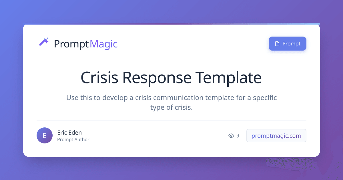Crisis Response Template
