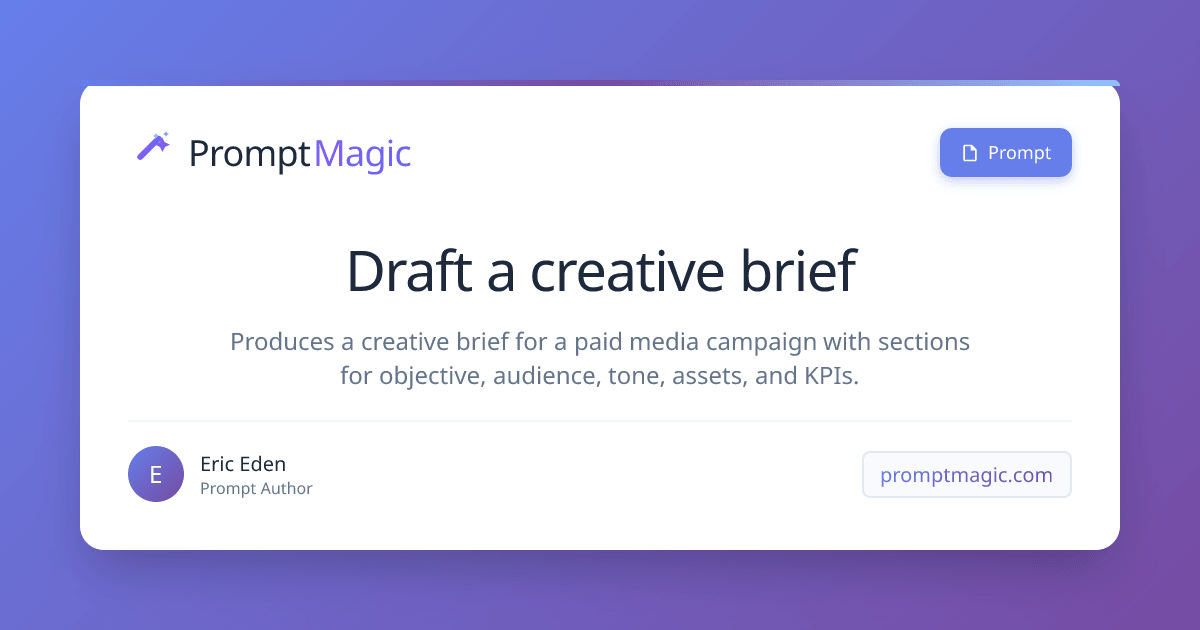 Draft a creative brief