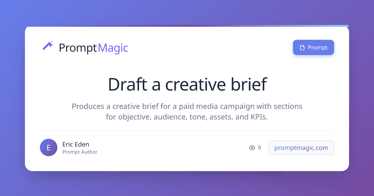 Draft a creative brief