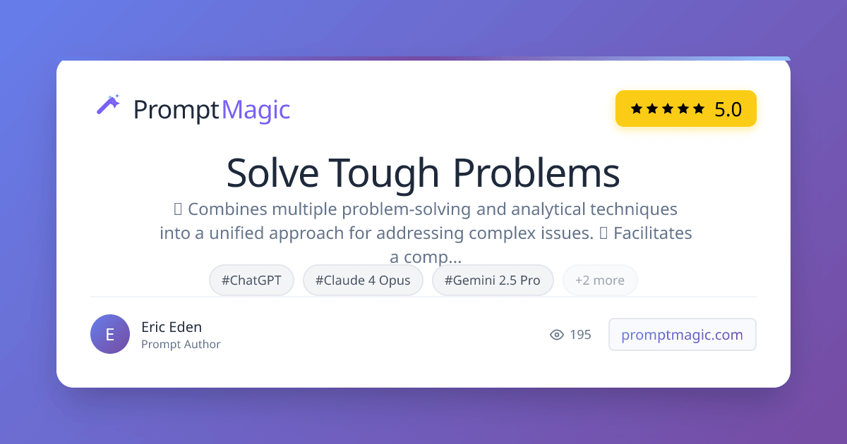 Solve Tough Problems