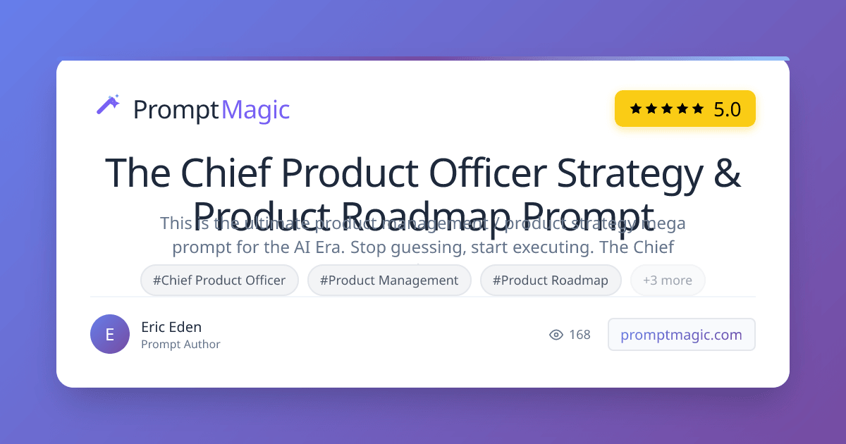 The Chief Product Officer Strategy & Product Roadmap Prompt