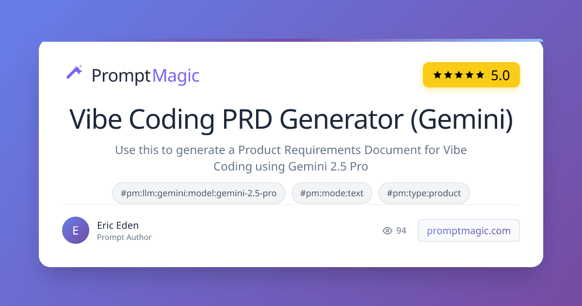 Vibe Coding PRD Generator (Gemini)