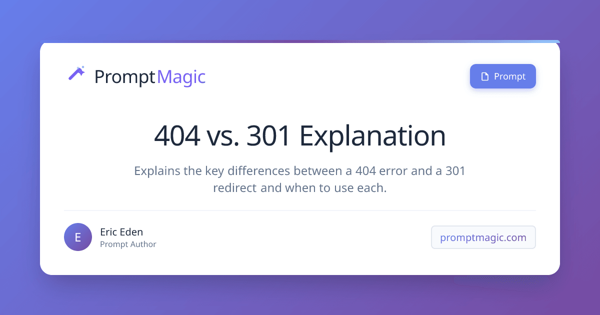 404 vs. 301 Explanation