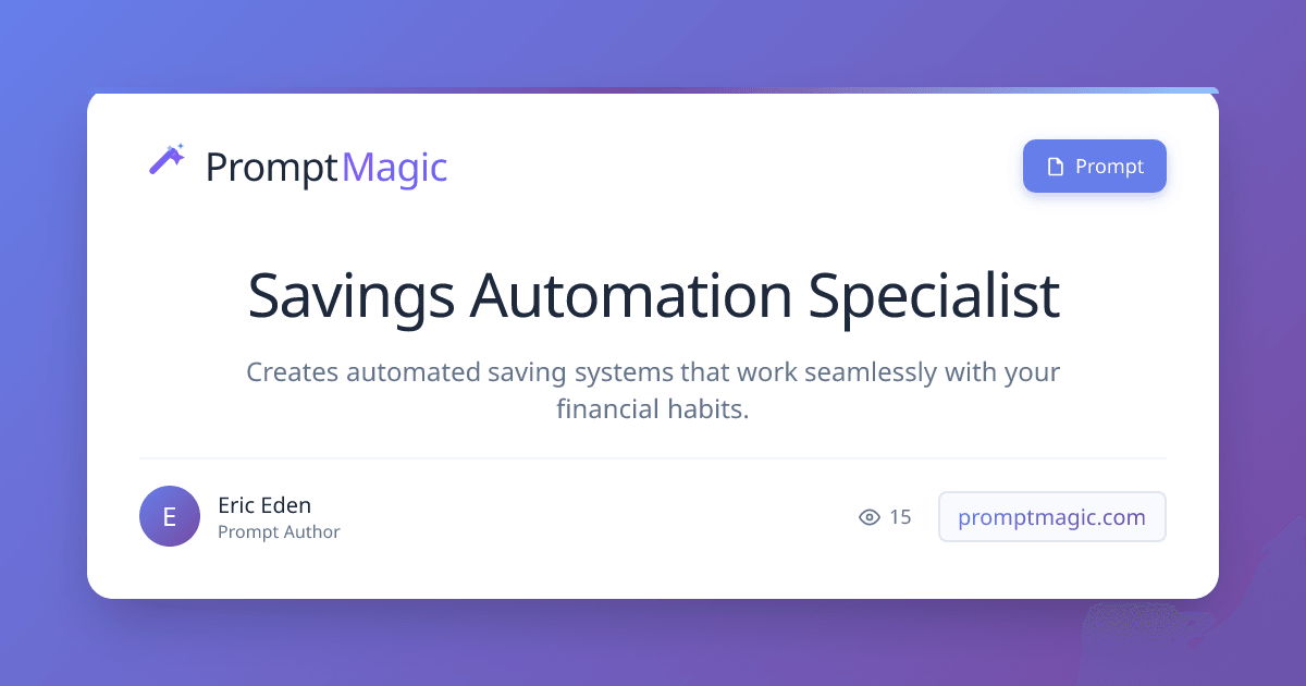 Savings Automation Specialist