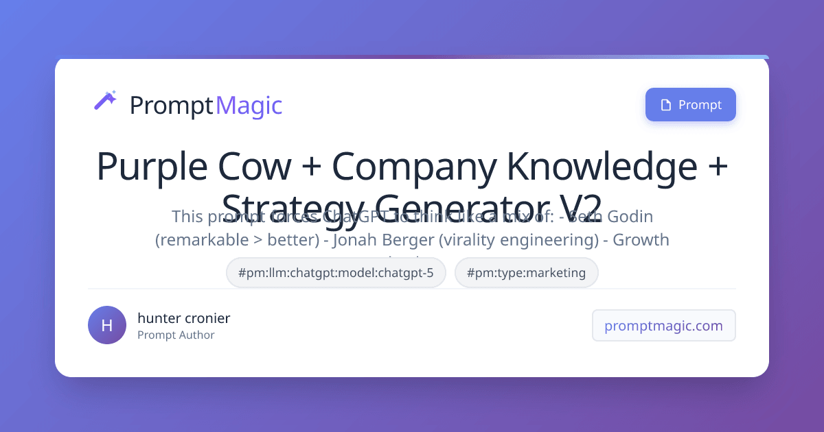 Purple Cow + Company Knowledge + Strategy Generator V2