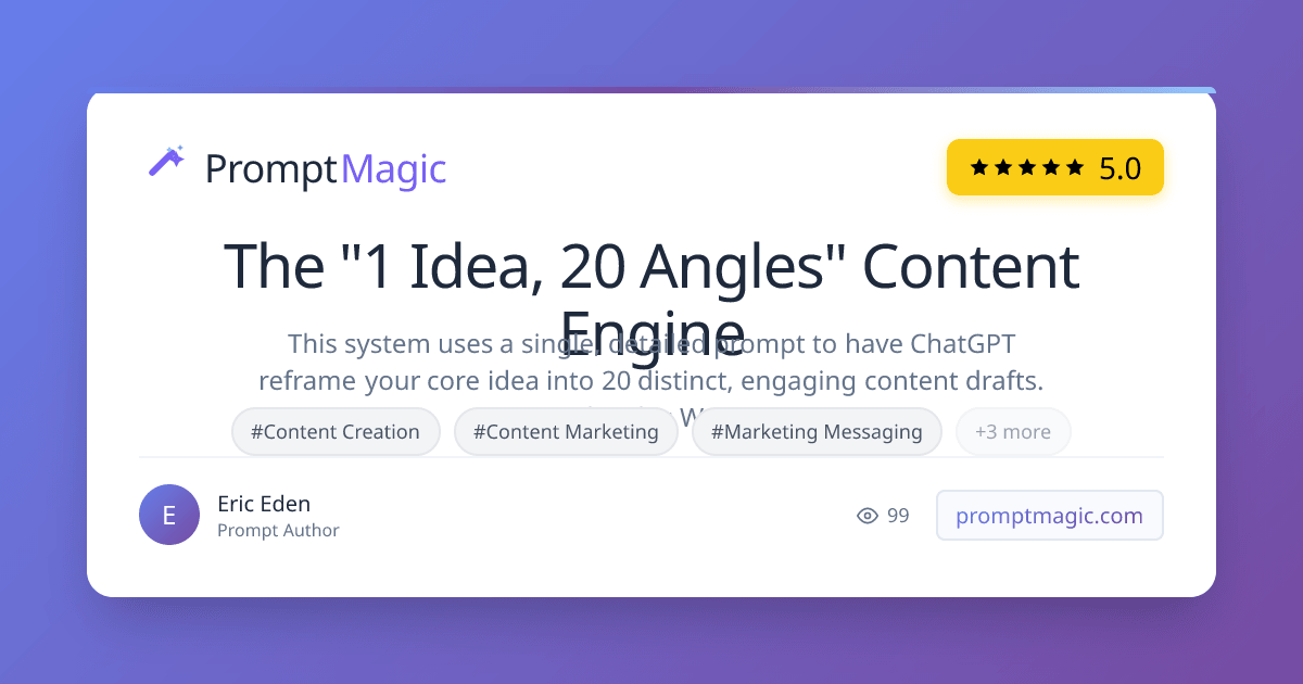 The "1 Idea, 20 Angles" Content Engine