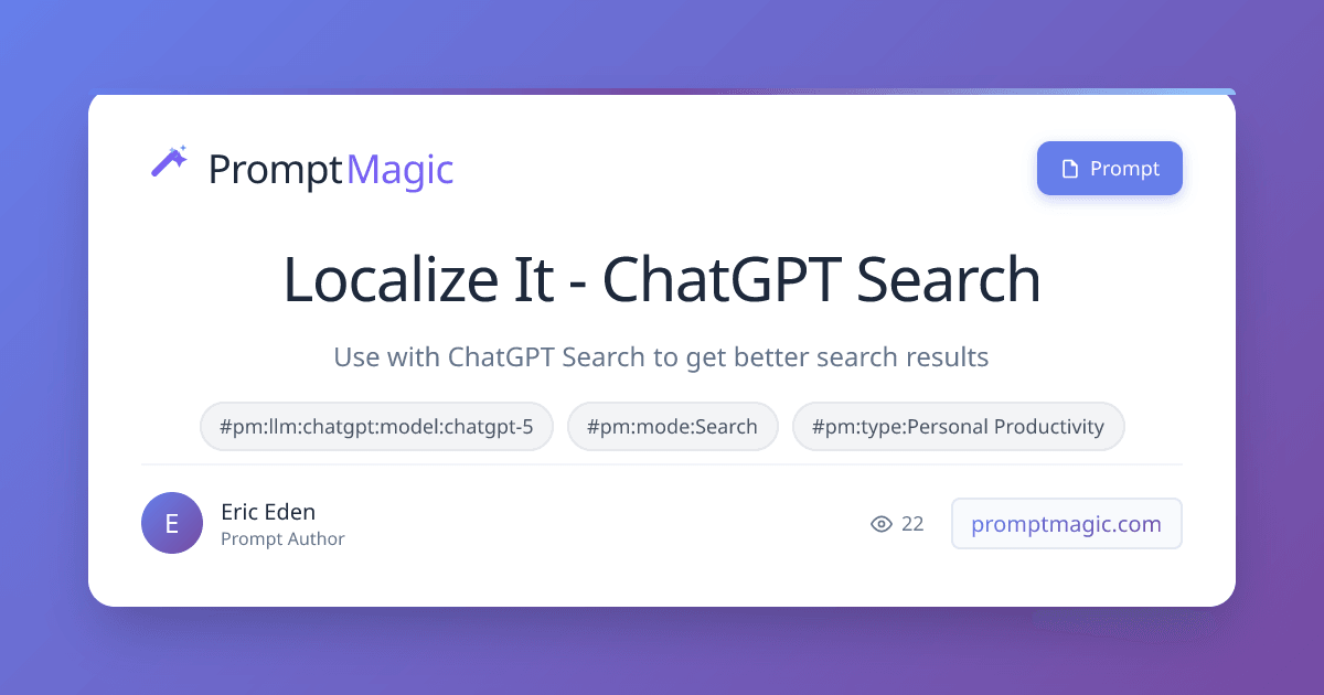 Localize It - ChatGPT Search