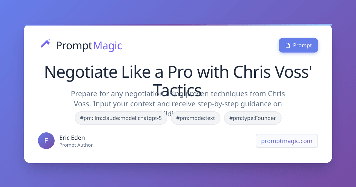 Negotiate Like a Pro with Chris Voss' Tactics