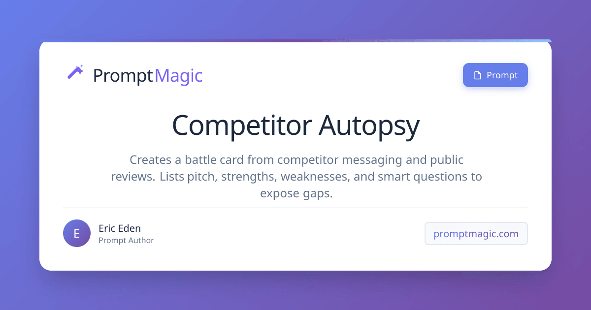 Competitor Autopsy
