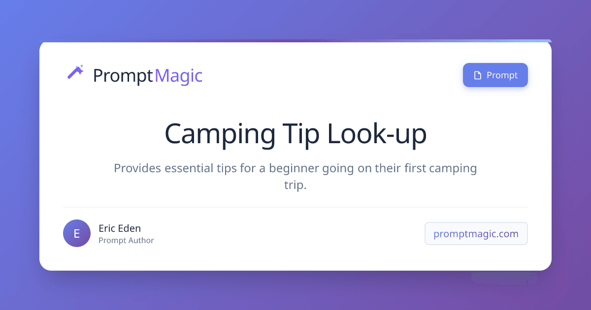 Camping Tip Look-up