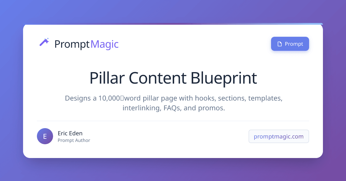 Pillar Content Blueprint