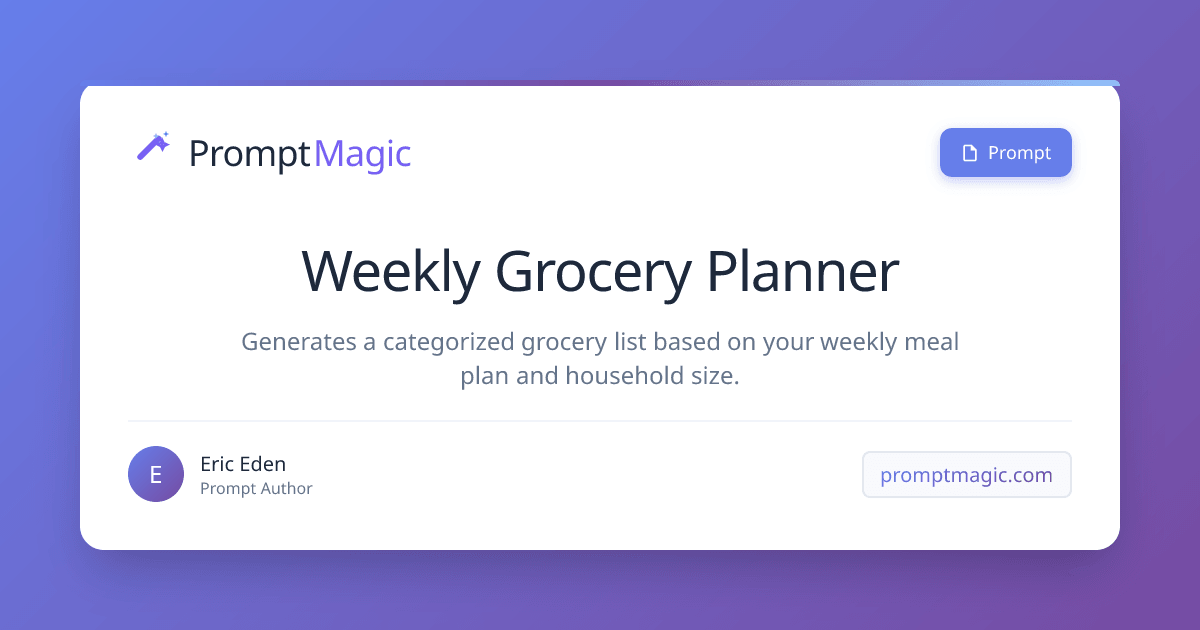Weekly Grocery Planner