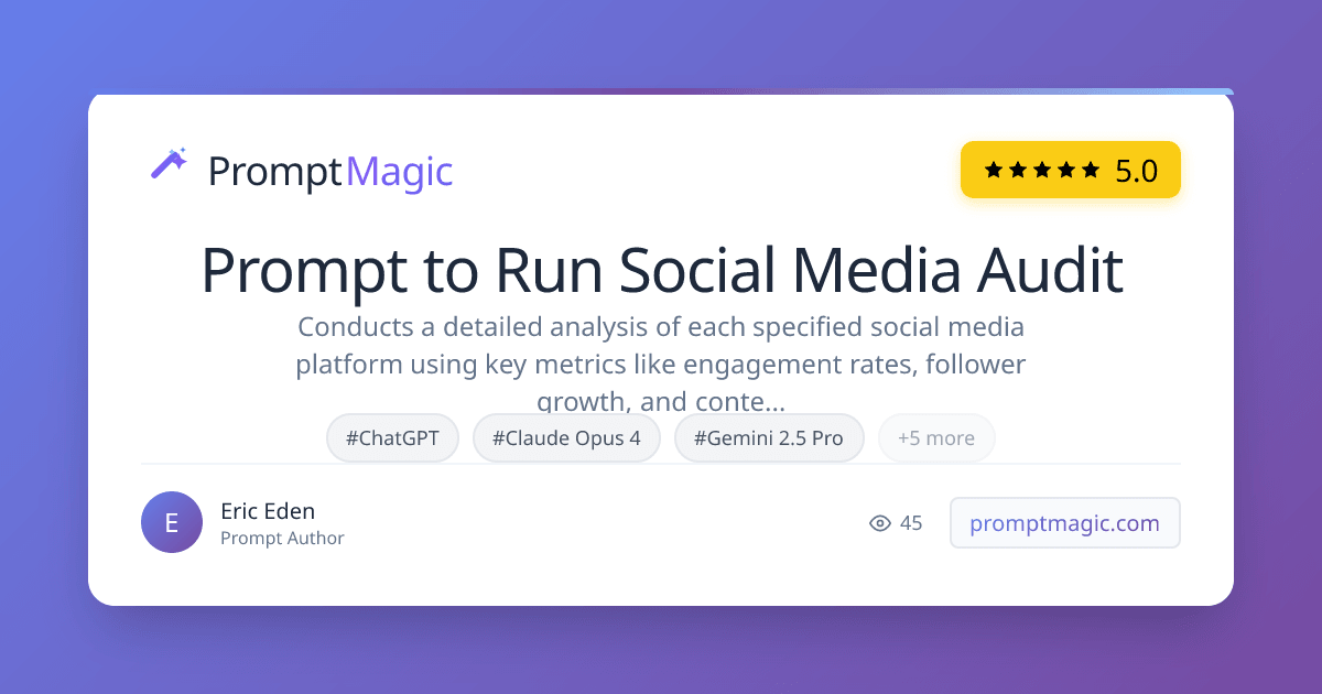 Prompt to Run Social Media Audit
