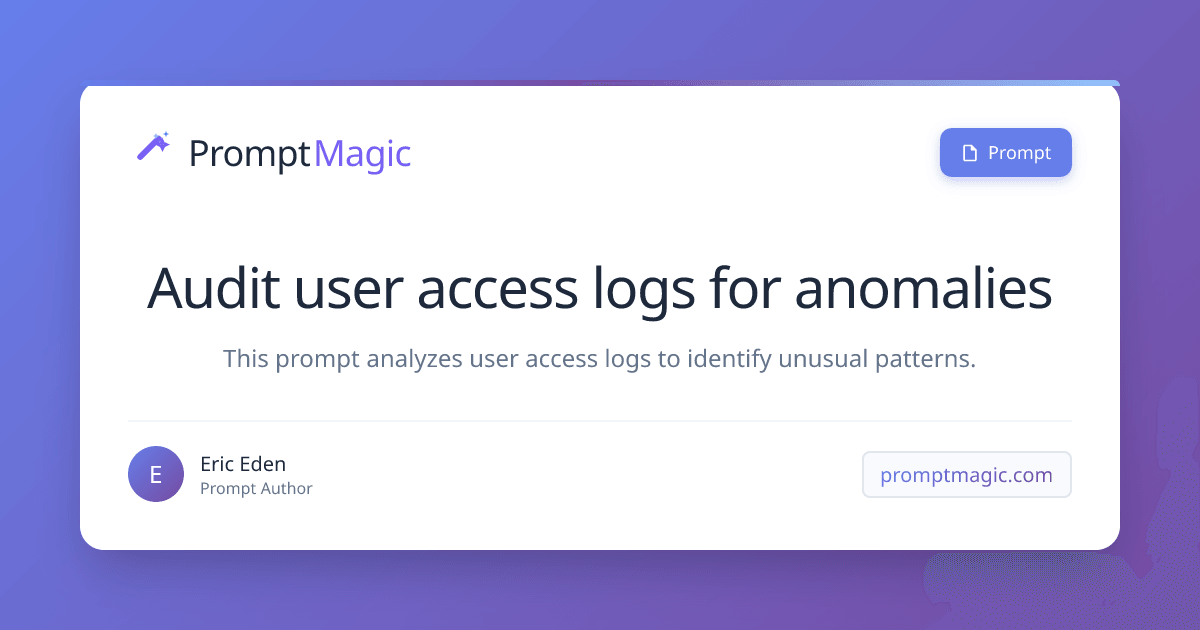 Audit user access logs for anomalies