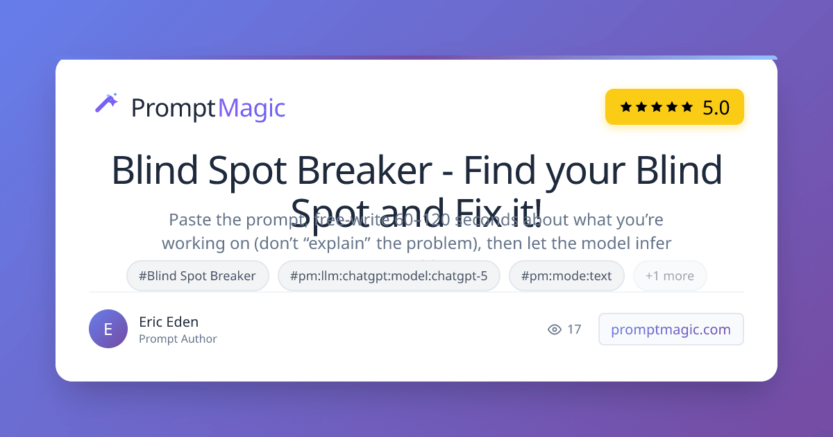 Blind Spot Breaker - Find your Blind Spot and Fix it!