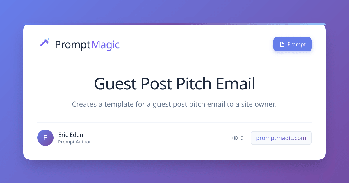 Guest Post Pitch Email