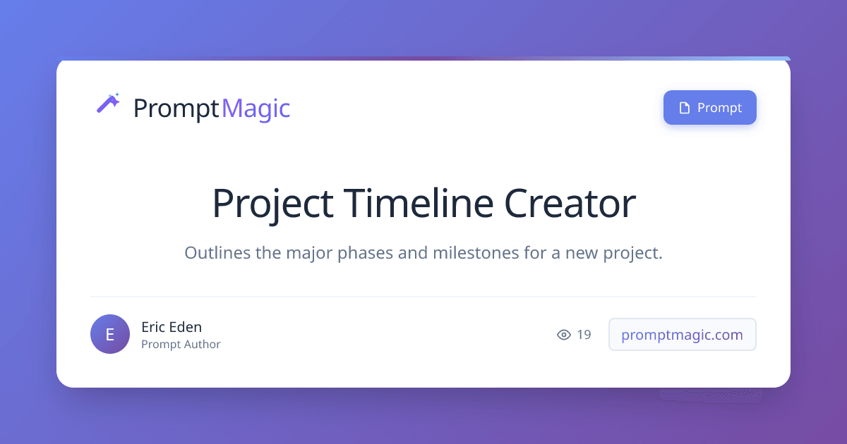 Project Timeline Creator