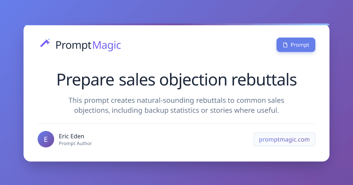 Prepare sales objection rebuttals