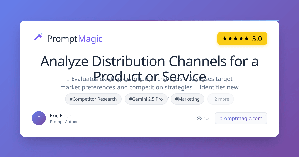 Analyze Distribution Channels for a Product or Service 