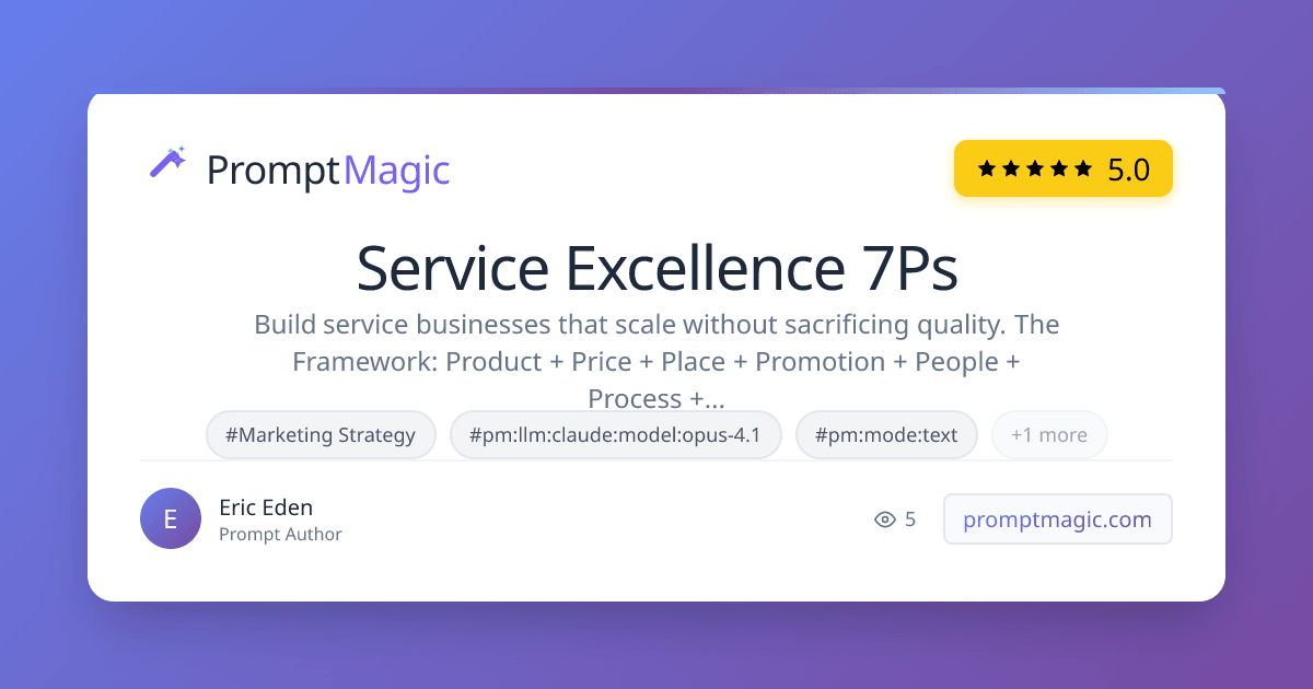Service Excellence 7Ps