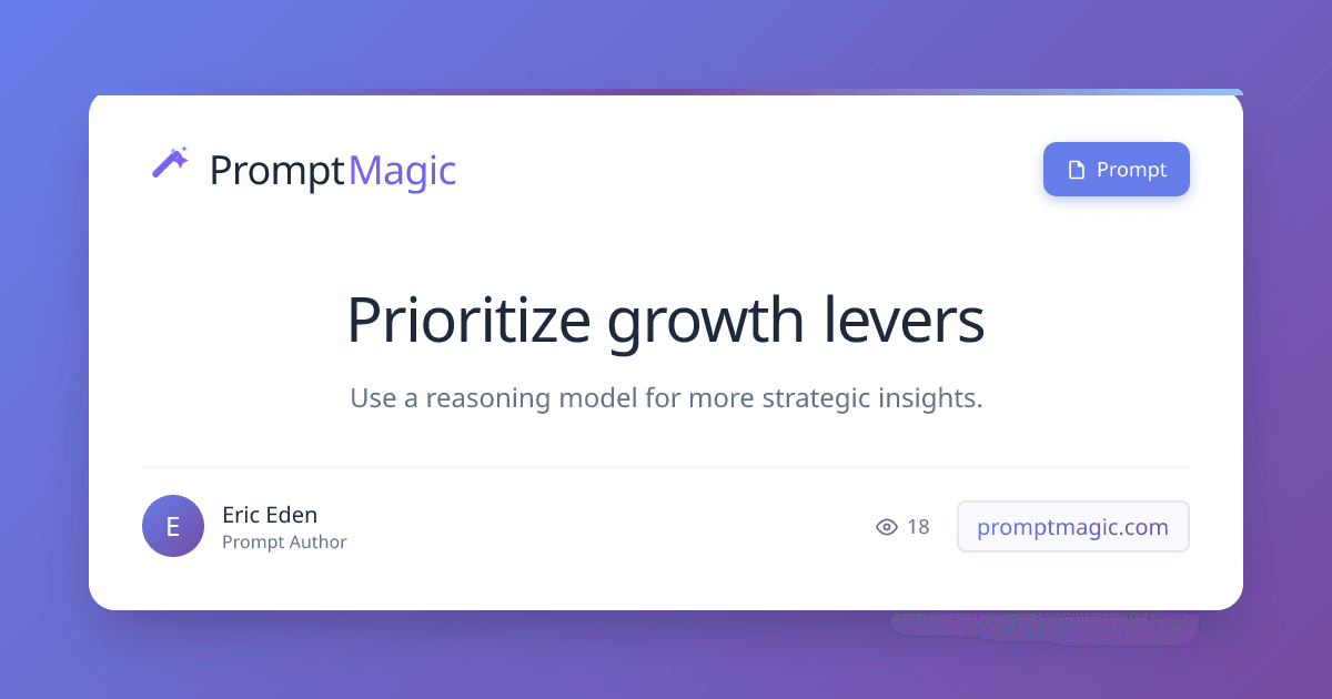 Prioritize growth levers
