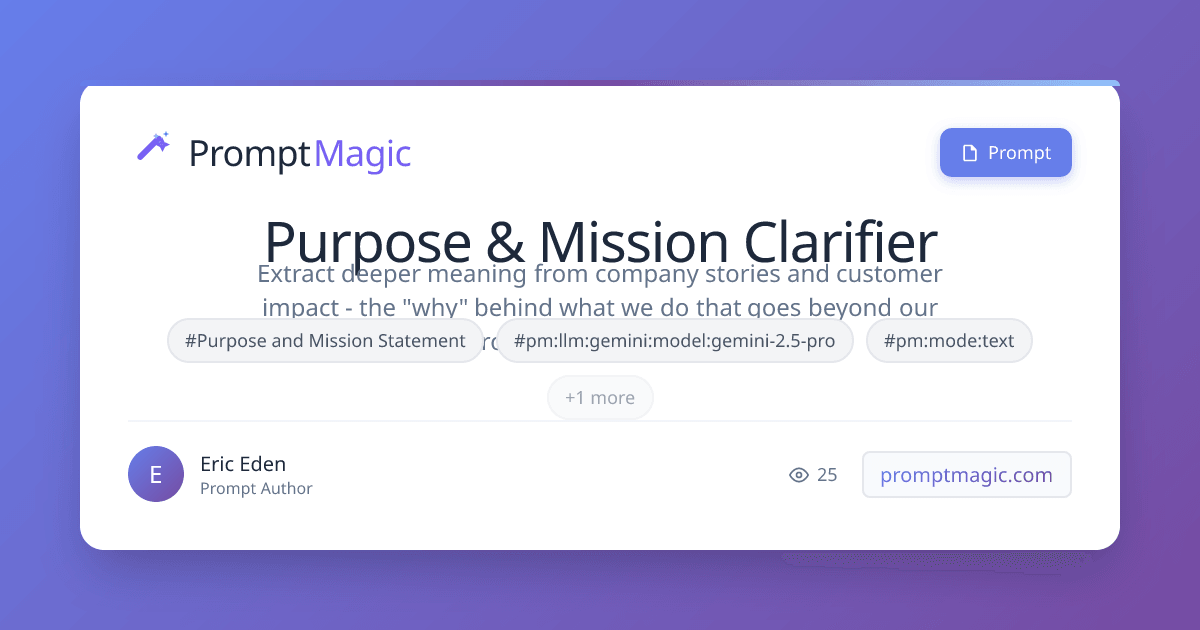 Purpose & Mission Clarifier