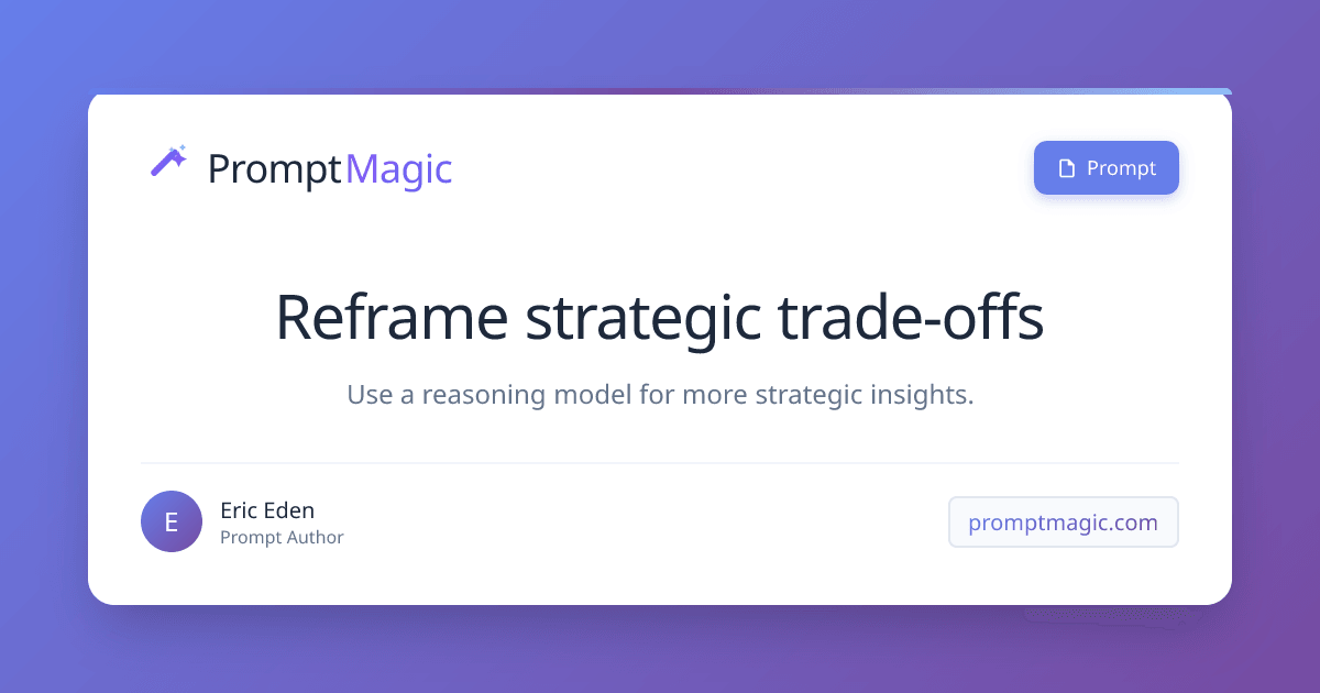 Reframe strategic trade-offs