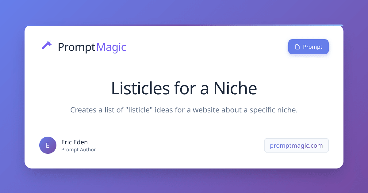 Listicles for a Niche