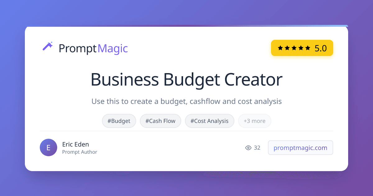 Business Budget Creator