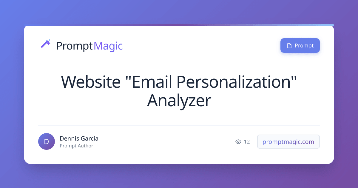 Website "Email Personalization" Analyzer