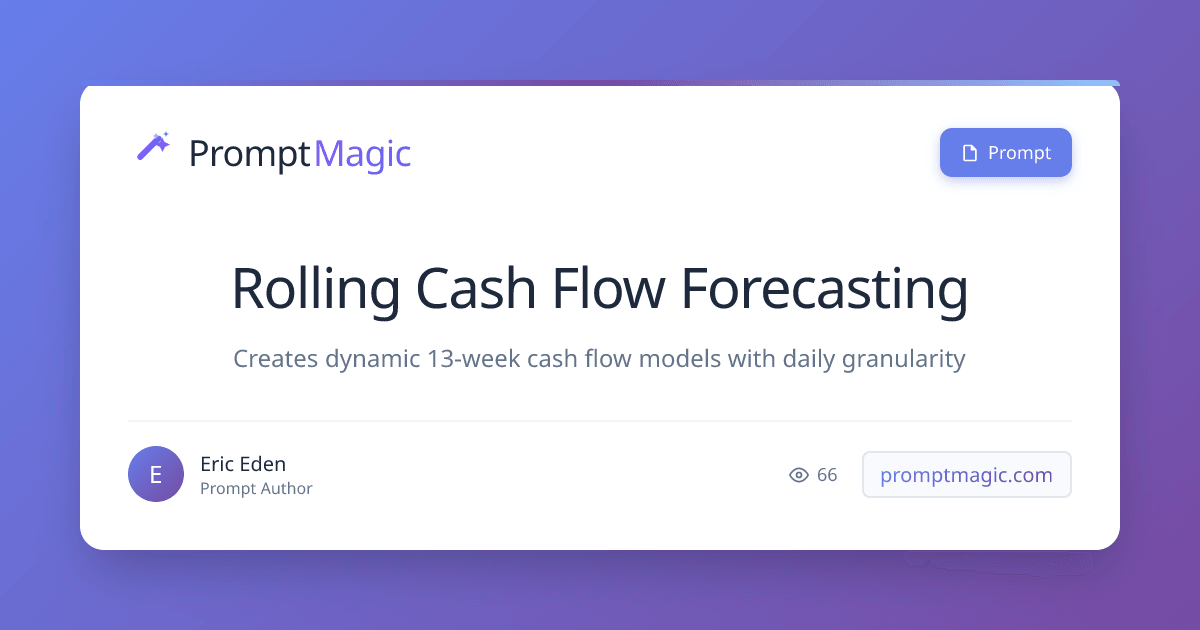 Rolling Cash Flow Forecasting