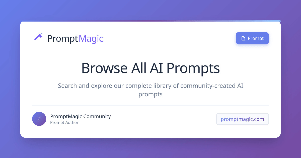 Prompt Magic Browse All AI Prompts - Prompt Magic